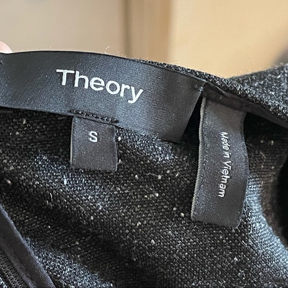 Theory Fitted Short Sleeve Shell Top Melange Ponte - Picture 7 of 13